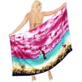 thumbnail image 6 of HAPPY BAY Women's Christmas Santa Sarong Bikini Swimsuit Wrap Bathing suit Swimwear Cover up Wraps Beach Coverup for Women One Size Apple, Santa Surf, 6 of 6