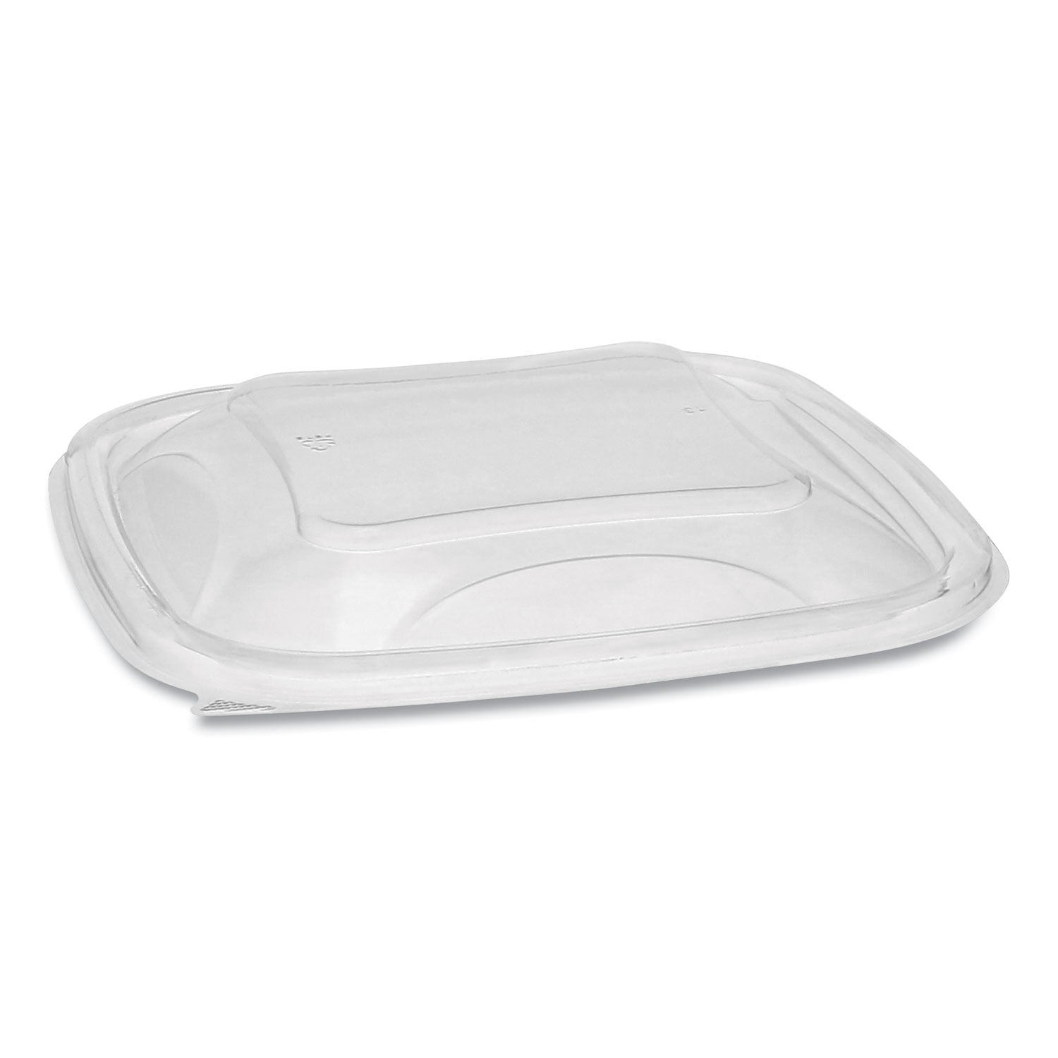 Pactiv Earthchoice Pet Container Lids, For 24-32 Oz Container Bases, 7.38 X 7.38 X 0.82, Clear, 300/carton