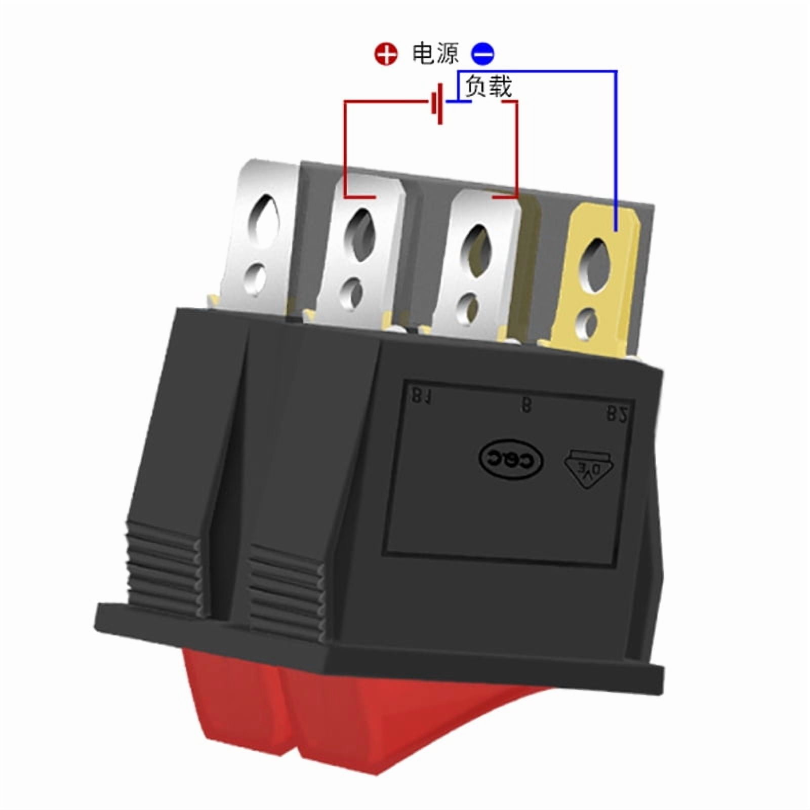 5PCS Red Green Double ON OFF Rocker switch 6 feet 2 gear Electric Oil heater illuminated button switch with light KCD8 16A 20A