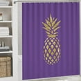 thumbnail image 5 of 4Pcs Gold Pineapple on Light Pink Shower Curtain Sets, Bathroom Set Decor with Non-Slip Bath Mat, Toilet Lid Rug and Contour Mat, 72 x 72inch, 5 of 8