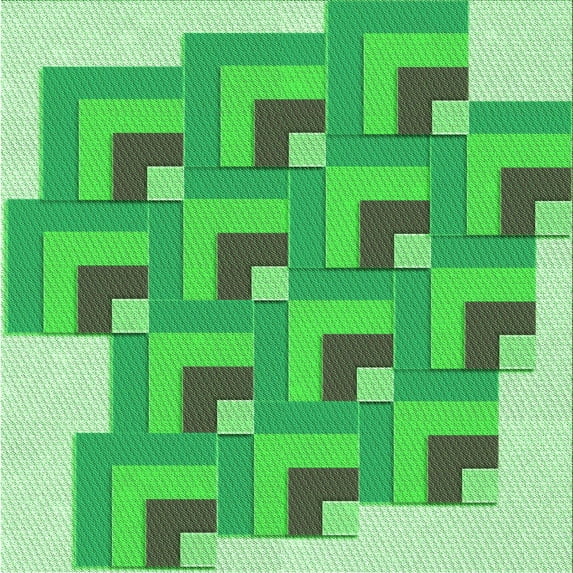 Ahgly Company Machine Washable Indoor Square Transitional Green Area Rugs, 7' Square