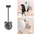 thumbnail image 3 of Adjustable Hair Dryer Holder Hands Free Bathroom Punch Free Rod Lazy Rack Black, 3 of 9