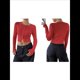 thumbnail image 3 of Blusa de Larga para Mujer, Cárdigan de Otoño, Camisa Corta con Cuello Abotonado Acanalado, Moda. Rojo L, 3 of 7