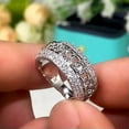 thumbnail image 4 of EOEMY 925 Sterling Silver Crystal Zircon Rings Womens Men Wedding Ring Sets Sz 6-10-10, 4 of 5