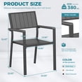 thumbnail image 4 of Ciokea Outdoor Patio Dining Chairs Set of 2, HDPS Aluminum Frame Seat, Stackable All-Weather Chair for Backyard Poolside Lawn, Gray, 4 of 4