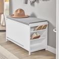 thumbnail image 4 of SoBuy FSR105-W, White Flip-Drawer Shoe Bench, Storage Bench with Side Shelf and Removable Seat Cushion, 4 of 7