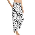 thumbnail image 2 of Uemuo Hand Drawn Snake Pattern Women's Wide Leg Palazzo Lounge Pants with Pockets Light Weight Loose Comfy Casual Pajama Pants-XX-Large, 2 of 9