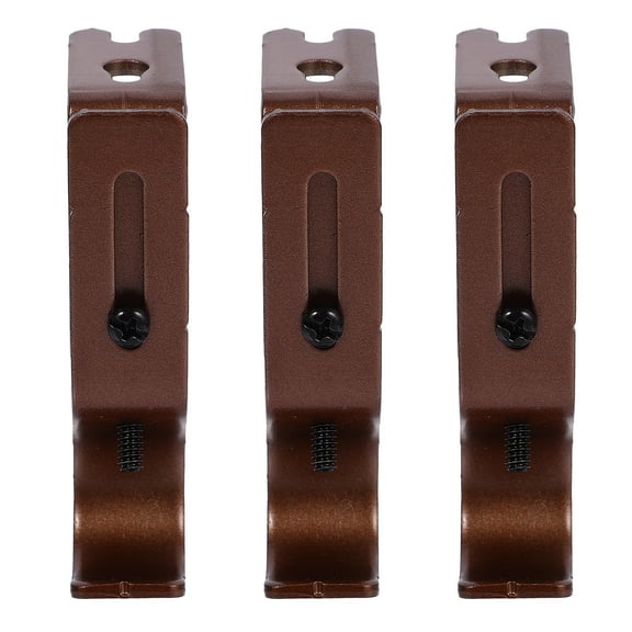 GOOHOCHY Drapery Rod Holders for Wall Retro 3Pcs Brown