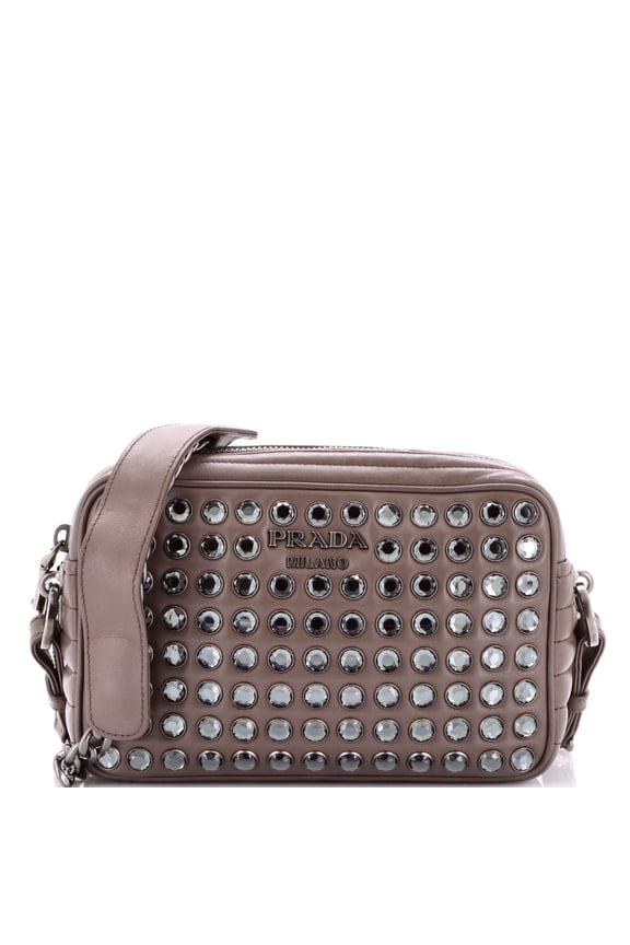 Pre-Owned Camera Bag Embellished Diagramme Quilted Leather Small By Rebag