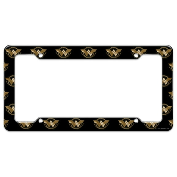 Wonder Woman Movie Golden Lasso Logo License Plate Tag Frame