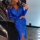 thumbnail image 1 of WILLBEST Vestidos Casuales Vestido de Noche de Manga Larga con Cuello En V para Mujer Mediana​​, 1 of 3