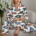 thumbnail image 6 of Picia Pirate Hats Pattern Women’s Long-Sleeve Sleepwear Set - Soft 2-Piece Loungewear with Pockets, Comfy PJs for Relaxing Nights-Medium, 6 of 7
