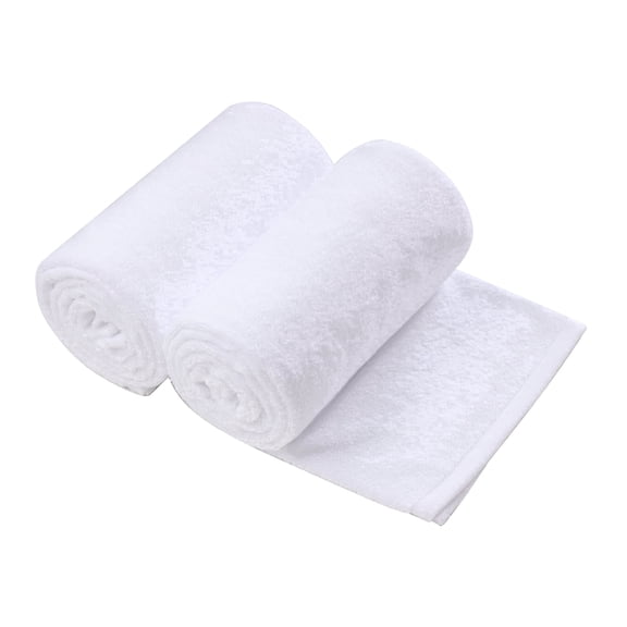 Clwellge 100% Cotton Terry Bath Towels with Quick Dry & Absorbent,Extra Large Bathroom Shower Spa Towels (27 x 55 inch - 2 Pack,White)