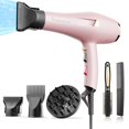 thumbnail image 1 of Secador de pelo iónico profesional Dekuri con motor de CA, secado rápido, difusor, peine, boquilla y concentrador, para cabello rizado y liso, 2 velocidades y 3 ajustes de calor, botón de frío, color, 1 of 5