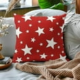 thumbnail image 3 of 4th of July Pillow Covers 16x16 Inch Set of 2 Patriotic Red Stars Decorative Throw Pillows American Memorial Independence Day Pillow Cases Farmhouse Home Decor for Cushion Couch Sofa Outdoor, 3 of 6