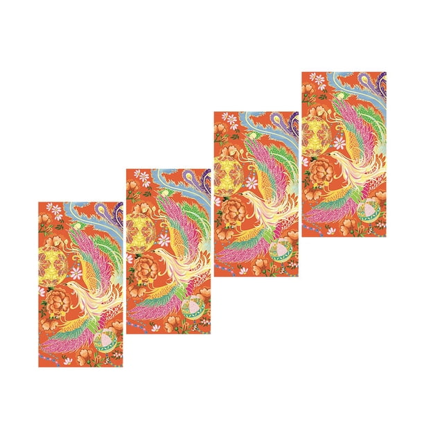 4 piezas s rojos de año Nuevo, paquete rojo, lindos bolsillos para dinero de la , bolsillo rojo para China, Festival de Primavera, boda, Estilo C Macarena Sobre rojo