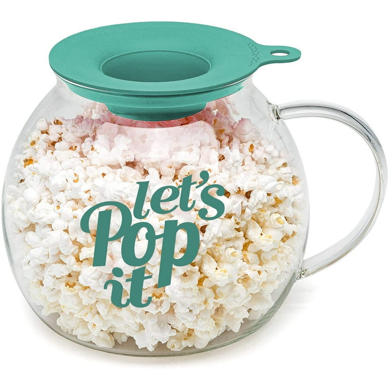 Microwave Glass Popcorn Popper, Borosilicate Glass, 3-in-1 Lid Measure–  SearchFindOrder