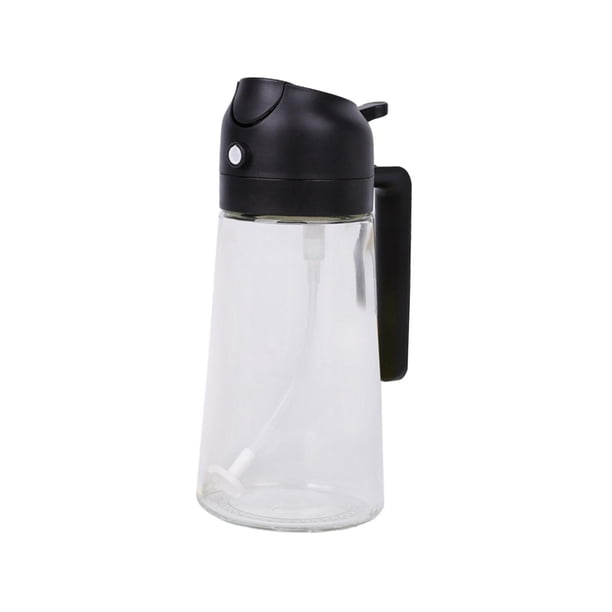 Dispensador de aceite en aerosol de 16 oz, botella a prueba de fugas, dispensador de utensilios de cocina Negro