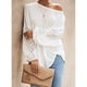 thumbnail image 5 of Blusa De Manga Larga Tops De Manga Larga Ahuecados Camiseta Hollow Out Manga Larga Skew Collar Pure Color One Shoulder Tops Para Mujer White S ANGGREK Blanco S, 5 of 6