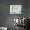 thumbnail image 6 of Mermaid Wall Art Motivational Mermaid Canvas Prints Painting Ocean Theme Little Sea Life Pictures Framed Artwork Home Decor for Bathroom Dining Living Room 16"x12", 6 of 6