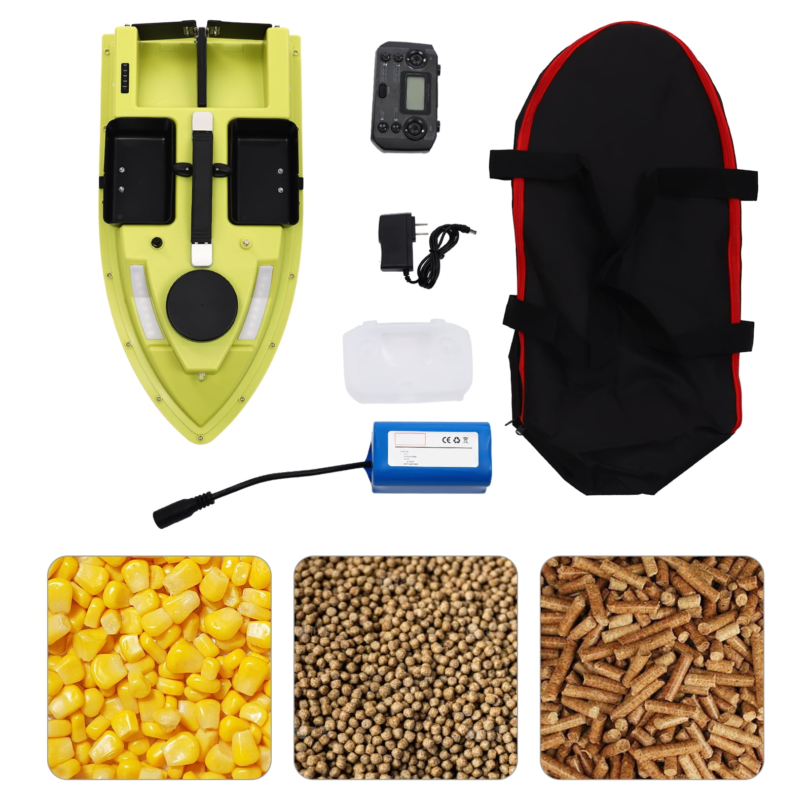 Fishing Bait Boat 500m Remote Control Bait Boat 2kg Loading LED Light 5200mAh
