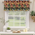 thumbnail image 2 of Vintage Sunflower Curtain Valances for Windows, Kitchen Valance Window Treatments Panel 2 Pack, Black Boho Retro Summer Botanical Rod Pocket Short Curtains for Bathroom Bedroom 60 x 18 Inch, 2 of 8