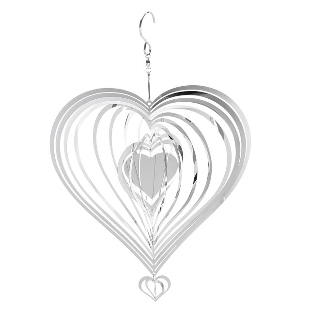 Molinete en Forma de Corazón 9.84" x 14.17" Acero Inoxidable, Tono Plateado