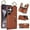Brown, variant on Dteck for Samsung Galaxy S21 Ultra Case Wallet with Card Holder, PU Leather Zipper Pocket Card Slots Front Cover Flip Kickstand Shockproof Phone Case for Galaxy S21 Ultra 5G,Dark Red