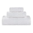 thumbnail image 2 of BNM Chevron Zero Twist Cotton 3 Piece Towel Set, White, 2 of 11