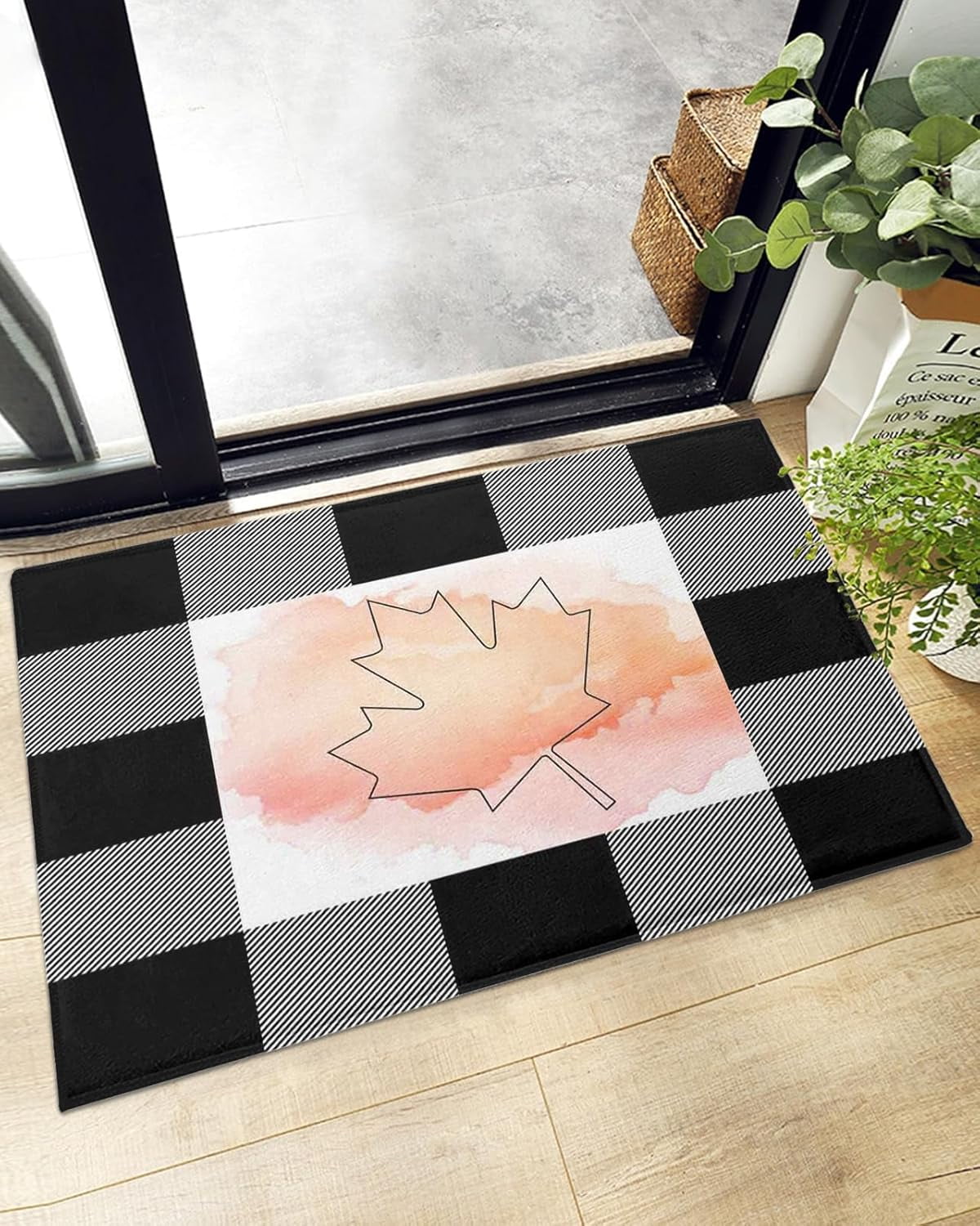 SmoothNovelty Tropical Flamingo Welcome Mat 18"x30" - Non-Slip Coir Doormat For Indoor/Outdoor
