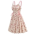 thumbnail image 4 of WILLBEST Vestidos Vestido Informal Con Estampado Floral Para Mujer, Cuello Cuadrado, Sin Mangas, Para Fiesta, Primavera Y Verano, Atuendo Diario Con Collar, Estilo Básico, Cómodo Y A La Moda., 4 of 4