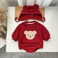 thumbnail image 2 of Girls' Sleepwear Agkizg 2-Piece Girls' Pajama Sets,Kids Nightwear Loungewear Clothes Set,Children's Teddy Bear Warm Coat with Long Sleeved Jumpsuit Including Hat Two-piece Set, 2 of 5