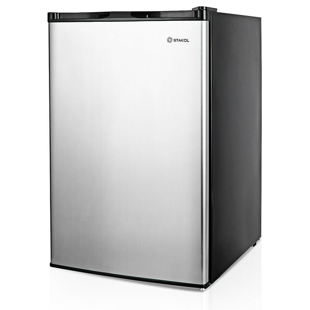 Costway 3 cu.ft. Compact Upright Freezer w/Single Stainless Steel Door Removable Shelves