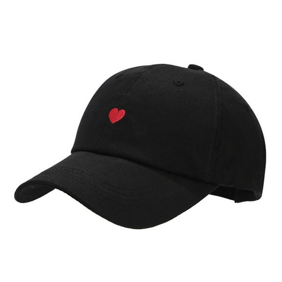 Women Men Baseball Cap Heart Embroidered Adjustable Ball Cap