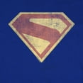 thumbnail image 3 of Popfunk Superman Logo Full Color Distress Women's Cap Sleeve Baby Rib Crop Top, Navy, X-Large, 3 of 5