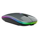 thumbnail image 1 of [Versión básica luminosa de modo único] Ratón inalámbrico recargable ultrafino gris mate Bluetooth 5.0 de modo dual teléfono móvil ratón de computadora tableta silenciosa, 1 of 8