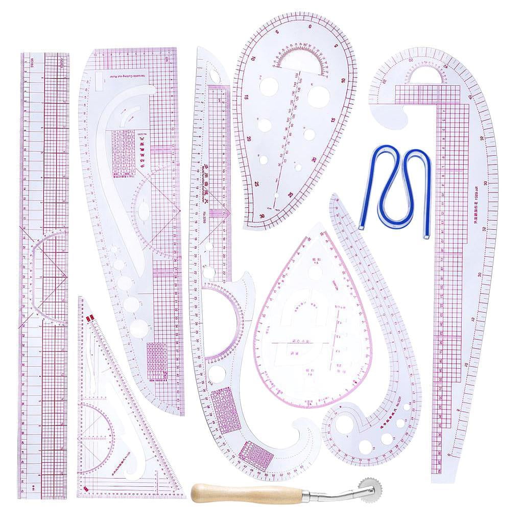 DIY Sewing Ruler Tailor Set, Whuooad 7 Pieces French Metric Ruler Set  Plastic Curve Shaped Grading Rulers Accessories for Dressmaking Pattern  Design