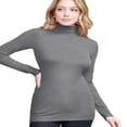 thumbnail image 3 of Women‘s Long Sleeve Rib Turtleneck Top Pullover Sweater L RED, 3 of 6