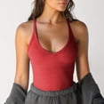 thumbnail image 2 of XFLWAM Womens Workout Tank Tops V Neck Racerback Going Out Crop Trendy Top Summer Sleeveless Ribbed Camisole, 2 of 8