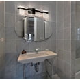 thumbnail image 2 of Eglo Madrona 31 Inch 4 LED Glass Bathroom Vanity Wall Light, Black, 2 of 2