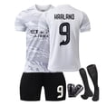 thumbnail image 1 of GZSL 2324 Football Team Jersey Black Pant, #9 HAALAND Dragon Pattern Soccer Jersey 4 Piece Sets, Short Sleeve Kid Sports Soccer Jersey & Prevent Sports Injuries, #9/20, 1 of 6