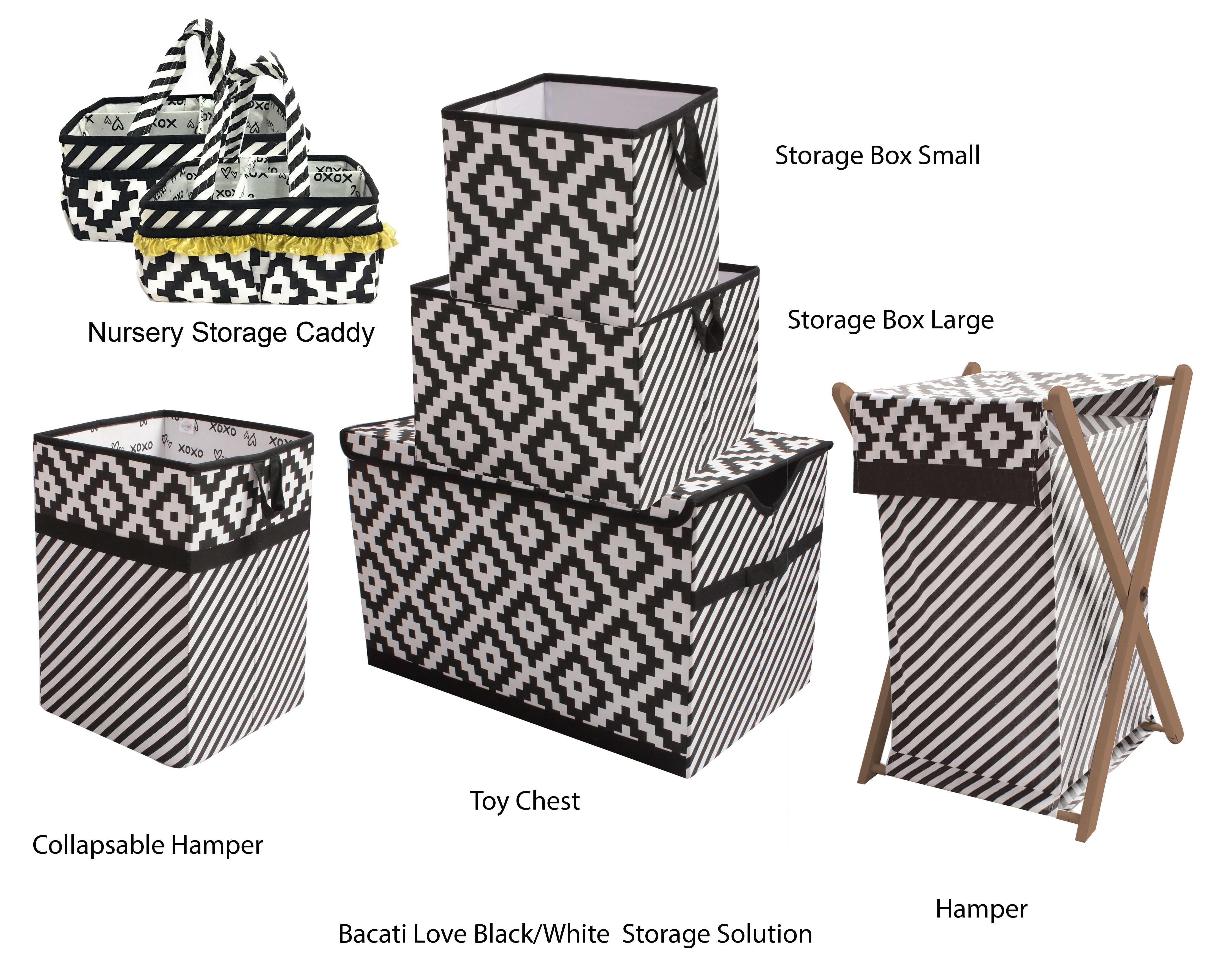 Bacati - Nursery Storage Caddy Aztec Love Black Neutral