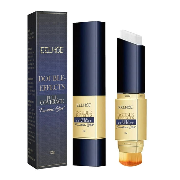 Double-Effects Full Coverage Foundation Stick,2-In-1 Colour Changing Full Coverage Foundation Stick,Coverage Pore Acne Marks,Long Lasting Full Coverage Foundation Stick