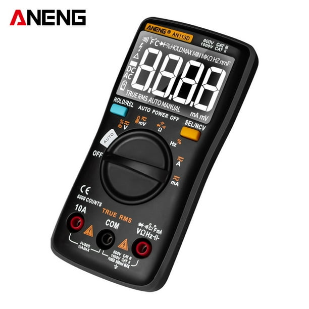 Aneng An113D multimètre numérique compteur électrique 6000 compteur de tension de courant cc / ac compteurs Réels rms affichage lcd à portée automatique mesure de la température
