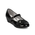 thumbnail image 1 of New Girl Little Angel Sophie-867D Patent Flower hook and loop Mary Jane Wedge Pump Size, 1 of 5