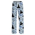thumbnail image 5 of JULMCOMO Halloween Pajamas Pants for Women Ghost Pumpkin Cat Print Drawstring Elastic Waisted Casual Pj Pants Cute Print Comfy Loose Pajama Bottoms Blue S, 5 of 6
