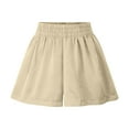 thumbnail image 2 of Feancey Women's Plus Size Wide Leg Shorts Loose Fit High Waisted Sweat Shorts Solid Color Casual Baggy Short Pants Flowy Cute Shorts Beige 3XL, 2 of 6