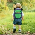 thumbnail image 2 of Xfvqtps Toddler Kindergarten Backpack Plush Animals Cartoon Cute Mini Lightweight Portable Preschool Cloth Bookbag Green-Chimpanzee, 2 of 5