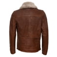 thumbnail image 3 of Mens Trucker Style Leather Jacket-Daventry in Tan, 3 of 5