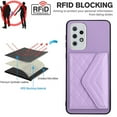 thumbnail image 6 of Allytech Galaxy A33 5G Wallet Case with Hand Wrist, Luxury PU Leather Shockproof RFID Blocking Cards Slots Stand Magnetic Closure Phone Case Cover for Samsung Galaxy A33 5G, Purple, 6 of 8